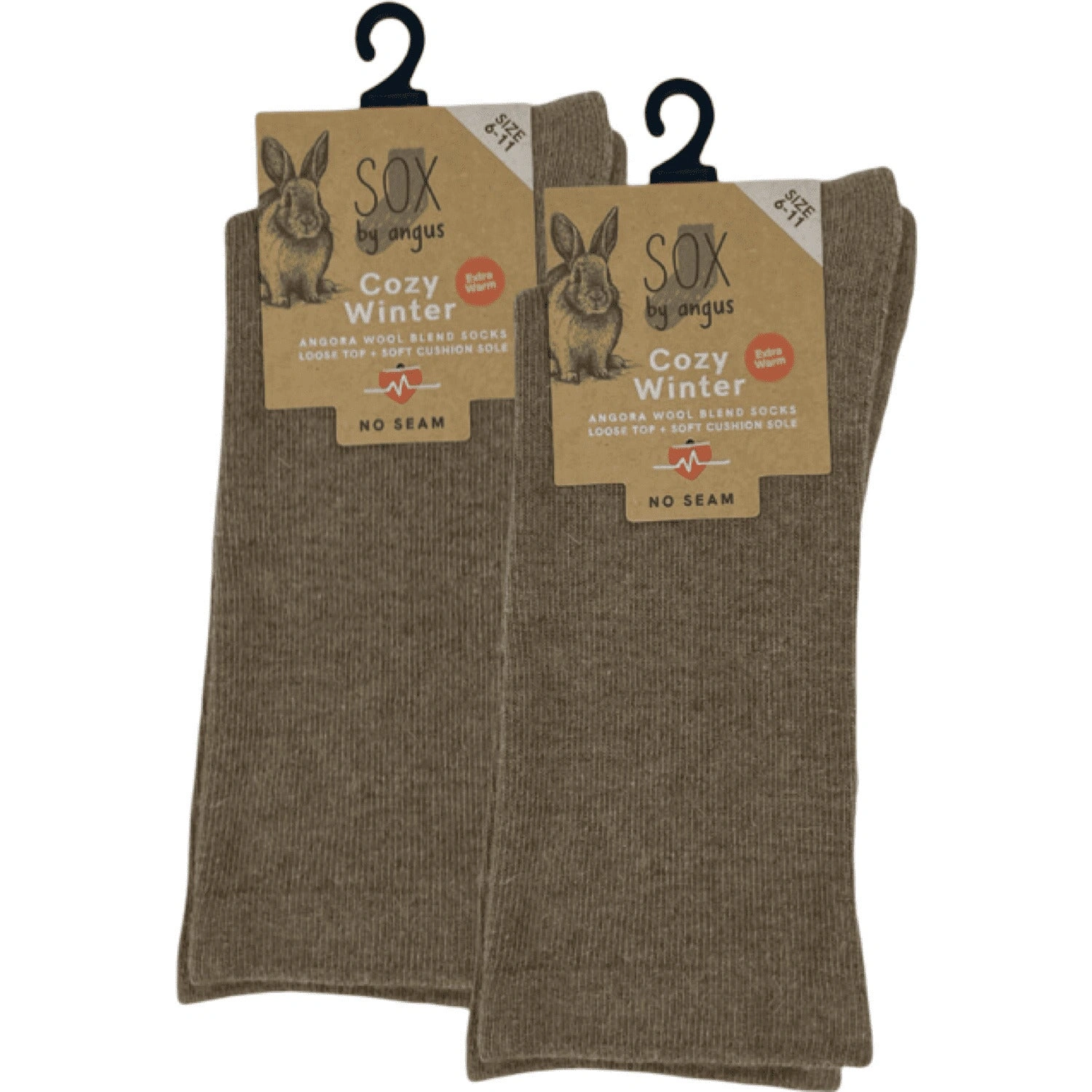 Cozy Mocha Angora Blend Socks: Seamless Comfort for Your Feet.