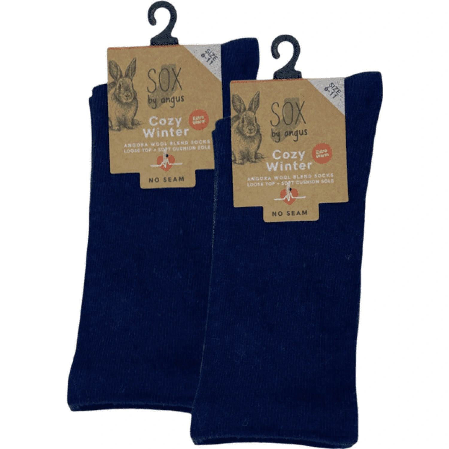 Navy Cloud Socks Angora Blend No-Show Comfort Bliss