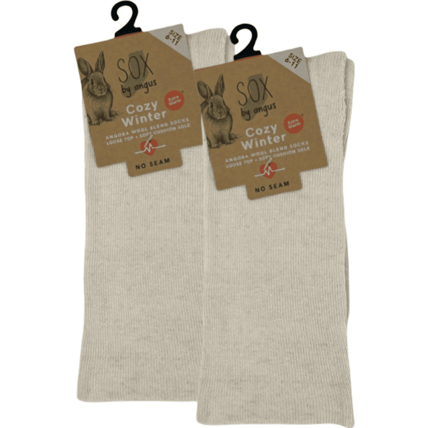 Silky Soft Angora Blend Socks - Seamless Comfort, Bone Color - Pure Bliss.