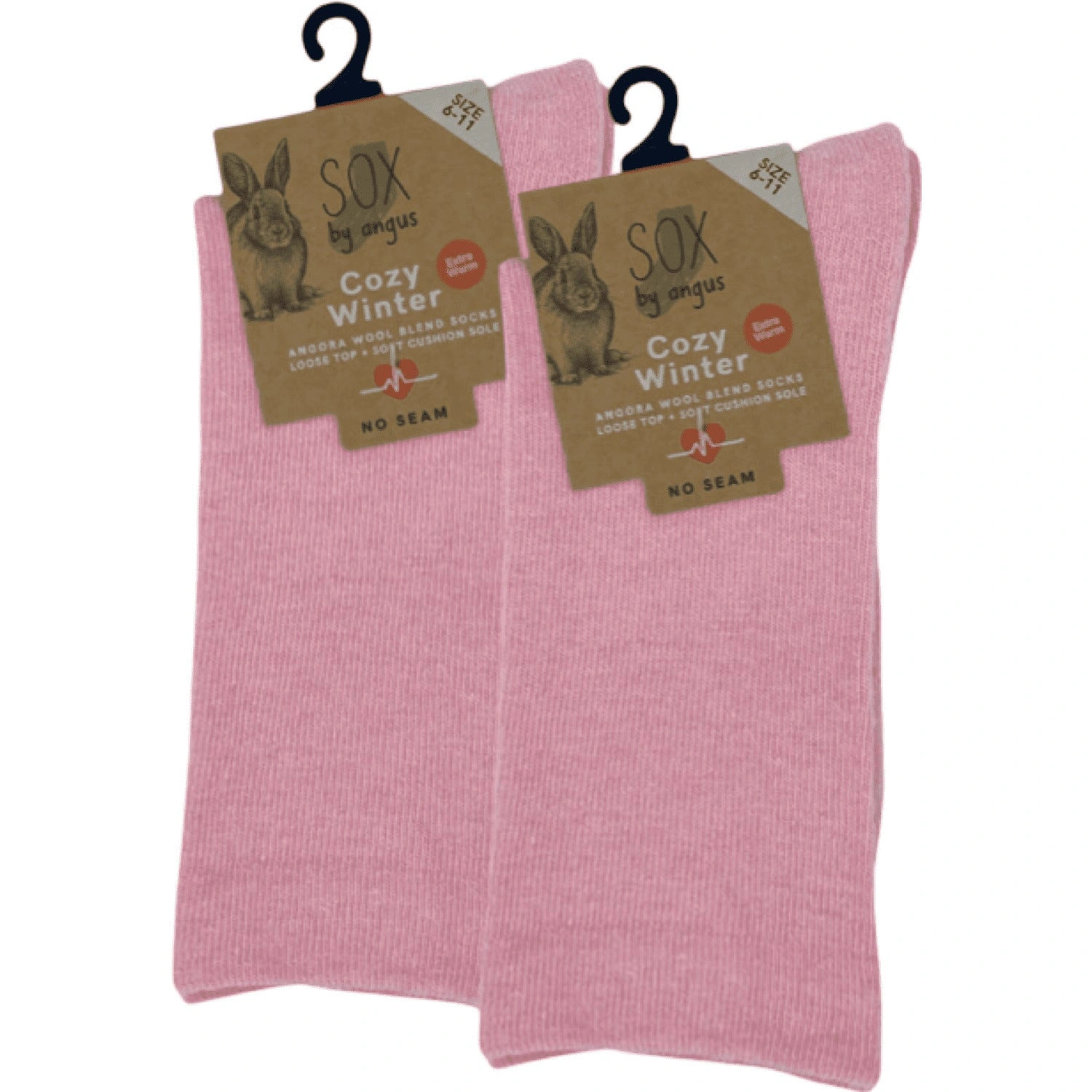 Pink Angora Cloud Socks - No Seam Bliss Loose Top Comfort for Happy Feet