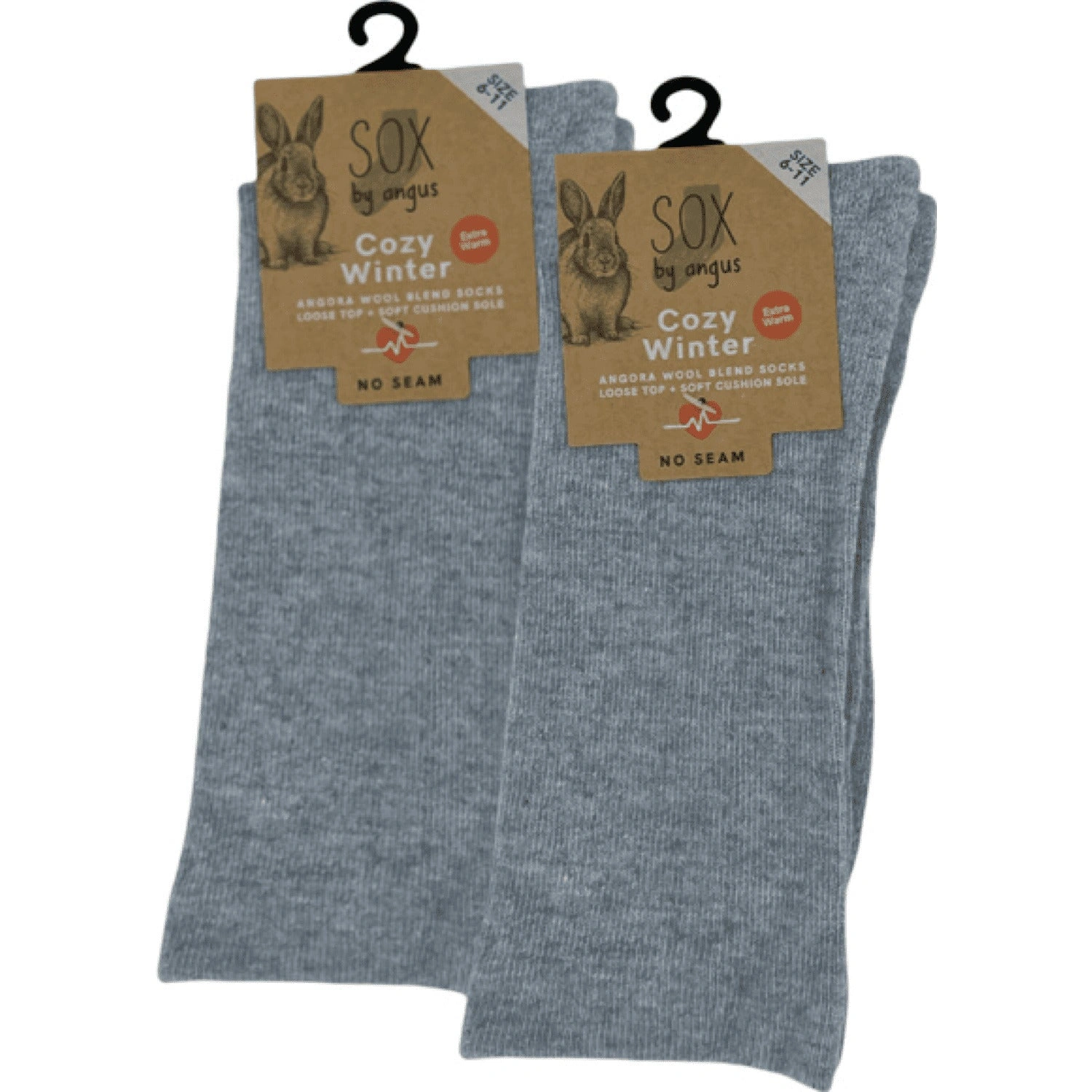 Cozy Angora Cloud Socks: No Seam, Light Grey, Super Soft & Relaxed Fit!